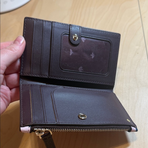 Kate Spade Red and Pink Leaf Print Wallet - Picture 2 of 4